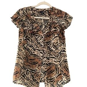 ⭐️ East 5th Small leaped print sheer blouse